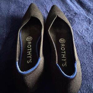 Rothys The Point Black Flats, EUC